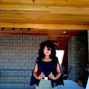 New! Black Sequined Forever 21 Cape Jacket